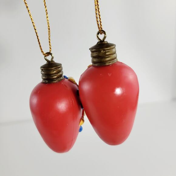 2 Vintage Avon Christmas Cutie Ornament Light Bulb Mouse - Picture 2 of 2